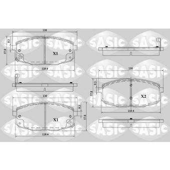 Jeu de 4 plaquettes de frein avant SASIC OEM 581011HA10