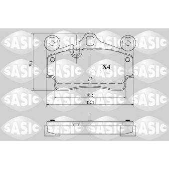 Jeu de 4 plaquettes de frein arrière SASIC OEM 95535293903