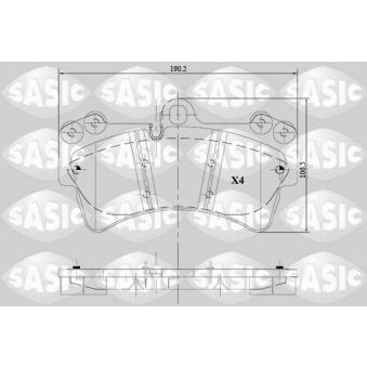 Jeu de 4 plaquettes de frein avant SASIC OEM 95535193913