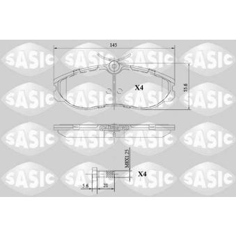 Jeu de 4 plaquettes de frein avant SASIC OEM 1954460