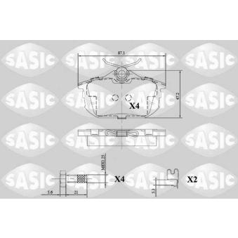 Jeu de 4 plaquettes de frein arrière SASIC OEM 31262468 Jeu de 4 plaquettes de frein arrière SASIC OEM 31262468
