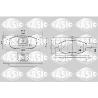 Jeu de 4 plaquettes de frein avant SASIC OEM 9948131