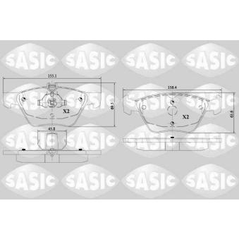 Jeu de 4 plaquettes de frein avant SASIC OEM A0044200320