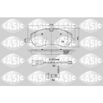 Jeu de 4 plaquettes de frein avant SASIC OEM 1916326