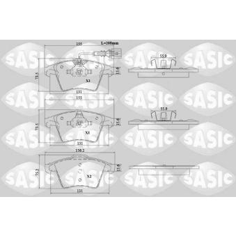 Jeu de 4 plaquettes de frein avant SASIC OEM 7H0698151D