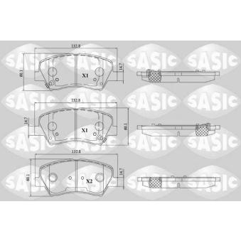Jeu de 4 plaquettes de frein avant SASIC OEM 58101A6A00