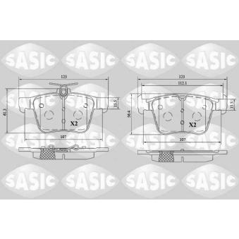 Jeu de 4 plaquettes de frein arrière SASIC OEM 8V0698451H