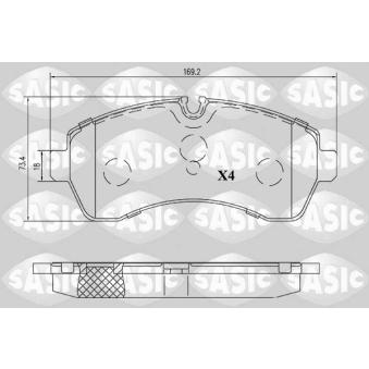 Jeu de 4 plaquettes de frein avant SASIC OEM 9064210300
