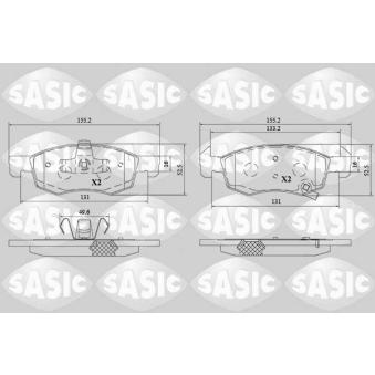 Jeu de 4 plaquettes de frein avant SASIC [6216203]