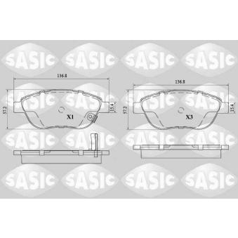 Jeu de 4 plaquettes de frein avant SASIC OEM 1605354