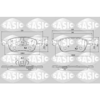 Jeu de 4 plaquettes de frein avant SASIC OEM 2279460
