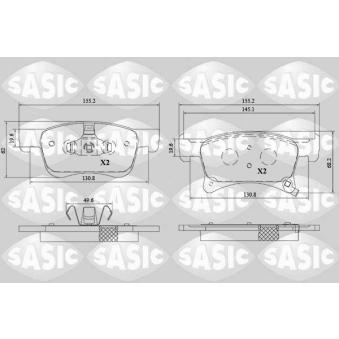 Jeu de 4 plaquettes de frein avant SASIC OEM 95517029