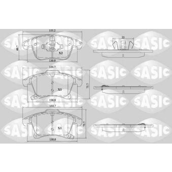 Jeu de 4 plaquettes de frein avant SASIC OEM 5601729