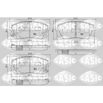 Jeu de 4 plaquettes de frein avant SASIC OEM 58101B2A60
