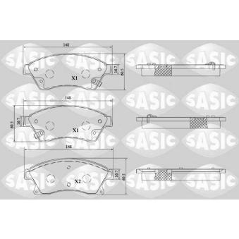 Jeu de 4 plaquettes de frein avant SASIC OEM 13301207