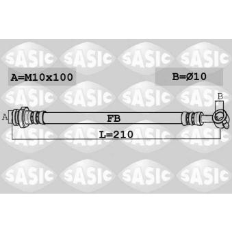 Flexible de frein arrière droit SASIC 6606161 pour DACIA LOGAN 1.6 DIG-T - 190cv
