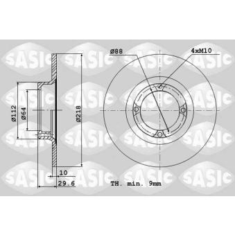 Jeu de 2 disques de frein avant SASIC 9004348J