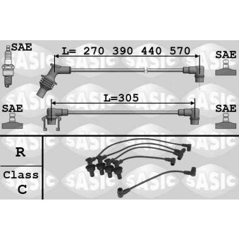 Kit de câbles d'allumage SASIC 9284010 pour AUDI 50 1.8 - 110cv