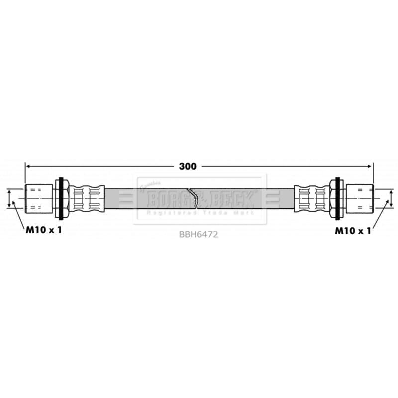 Flexible de frein BORG & BECK BBH6472 - Visuel 1