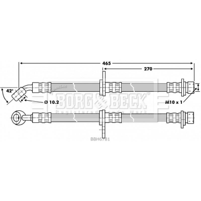Flexible de frein BORG & BECK BBH6781 - Visuel 1