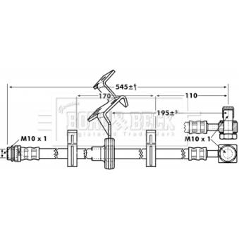 Flexible de frein BORG & BECK OEM 1634200848 Flexible de frein BORG & BECK OEM 1634200848