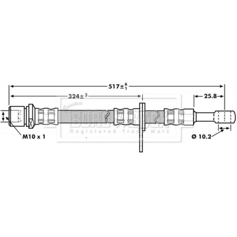 Flexible de frein BORG & BECK BBH7203 - Visuel 1