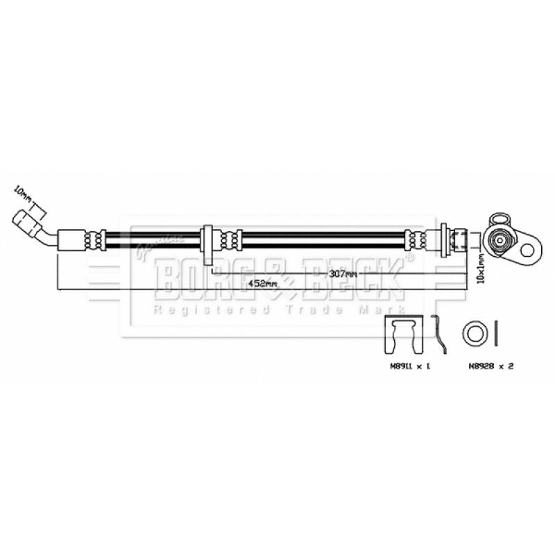 Flexible de frein BORG & BECK BBH7438 - Visuel 1