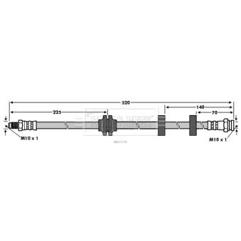 Flexible de frein BORG & BECK OEM 51776519 Flexible de frein BORG & BECK OEM 51776519