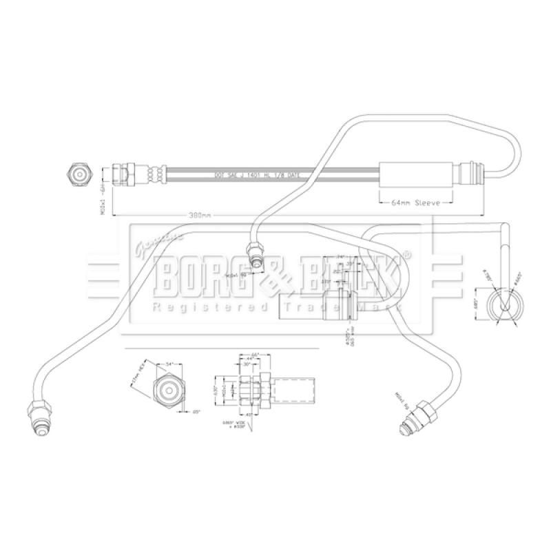 Flexible de frein BORG & BECK BBH8816 - Visuel 1