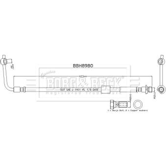 Flexible de frein BORG & BECK OEM LR091262 Flexible de frein BORG & BECK OEM LR091262