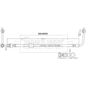 Flexible de frein BORG & BECK OEM LR091261 Flexible de frein BORG & BECK OEM LR091261