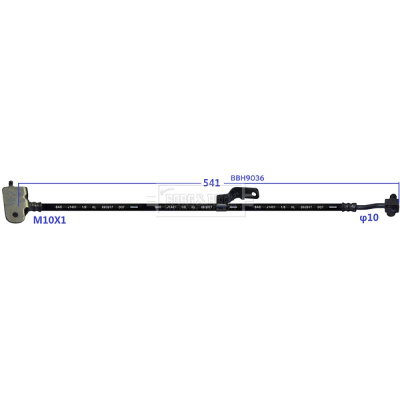 Flexible de frein BORG & BECK BBH9036 - Visuel 1