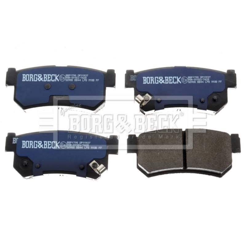 Jeu de 4 plaquettes de frein arrière BORG & BECK BBP1790 - Visuel 1