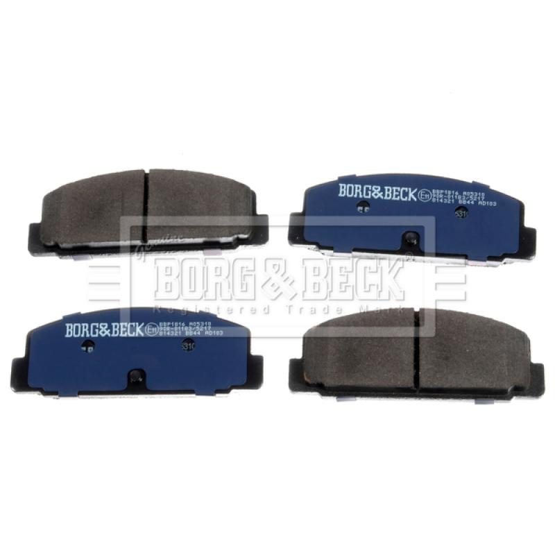 Jeu de 4 plaquettes de frein arrière BORG & BECK BBP1816 - Visuel 1