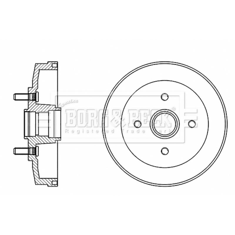 Tambour de frein BORG & BECK BBR7249 - Visuel 1