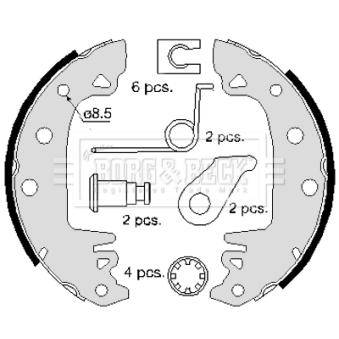 Jeu de mâchoires de frein BORG & BECK [BBS6086]
