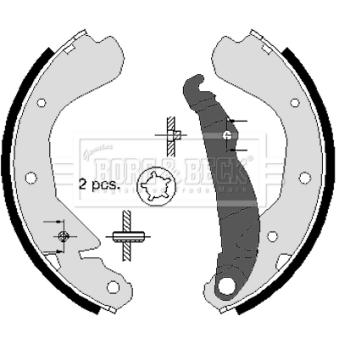 Jeu de mâchoires de frein BORG & BECK OEM 1605774