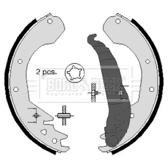 Jeu de mâchoires de frein BORG & BECK OEM 1605594 Jeu de mâchoires de frein BORG & BECK OEM 1605594