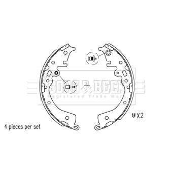 Jeu de mâchoires de frein BORG & BECK BBS6706