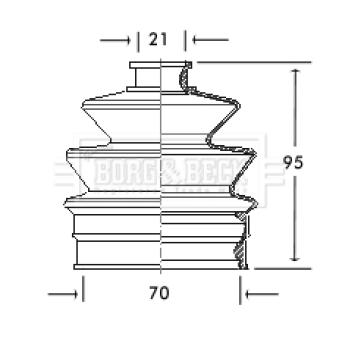 Joint-soufflet, arbre de commande BORG & BECK OEM 13H7262