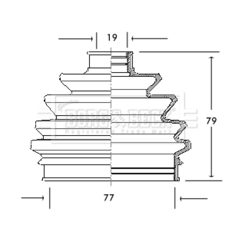 Joint-soufflet, arbre de commande BORG & BECK BCB2016 - Visuel 1