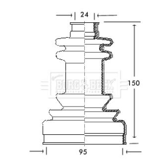 Joint-soufflet, arbre de commande BORG & BECK BCB2038