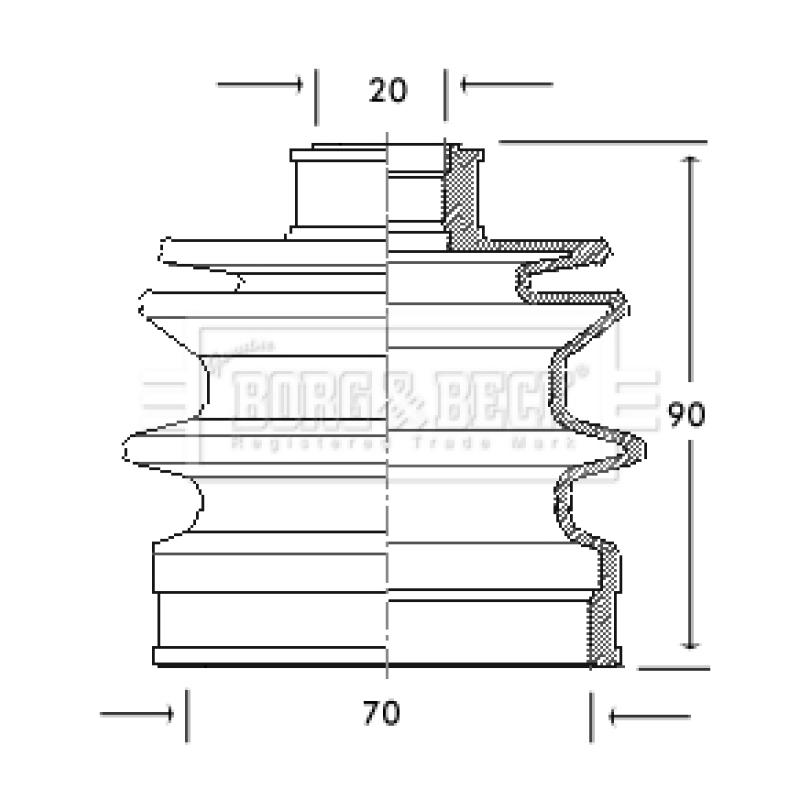 Joint-soufflet, arbre de commande BORG & BECK BCB2057 - Visuel 1