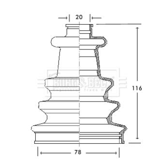 Joint-soufflet, arbre de commande BORG & BECK BCB2080