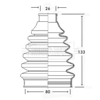 Joint-soufflet, arbre de commande BORG & BECK [BCB2224]