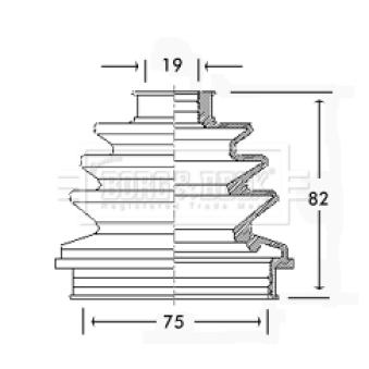 Joint-soufflet, arbre de commande BORG & BECK OEM 191498203B
