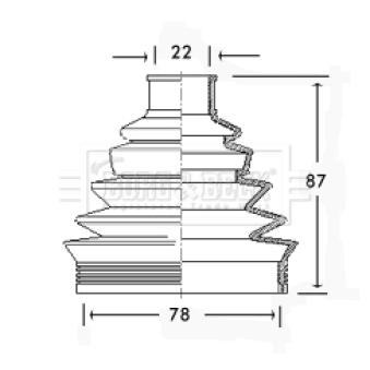 Joint-soufflet, arbre de commande BORG & BECK BCB2285