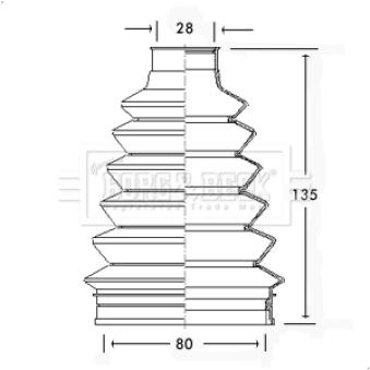 Joint-soufflet, arbre de commande BORG & BECK BCB2296