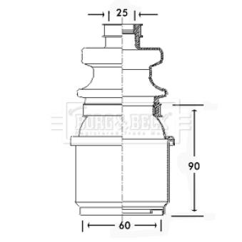 Joint-soufflet, arbre de commande BORG & BECK BCB2307