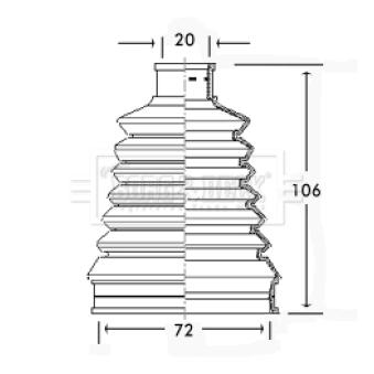 Joint-soufflet, arbre de commande BORG & BECK OEM 329308 Joint-soufflet, arbre de commande BORG & BECK OEM 329308